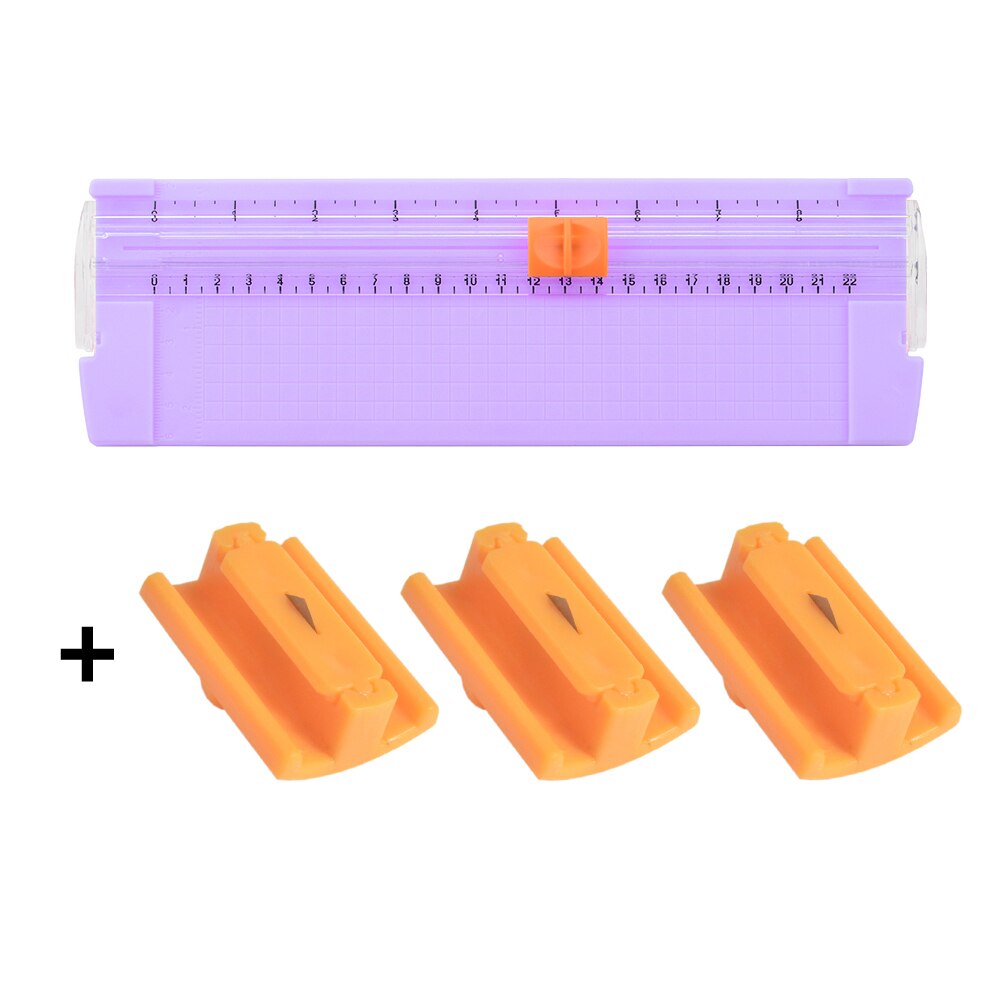 Mini A4 A5 Paper Cutter Cutting Card Trimmer Ruler Blade Mat Scrapbook School Office Kids Safety Label Art Photo Portable Mini: type A purple