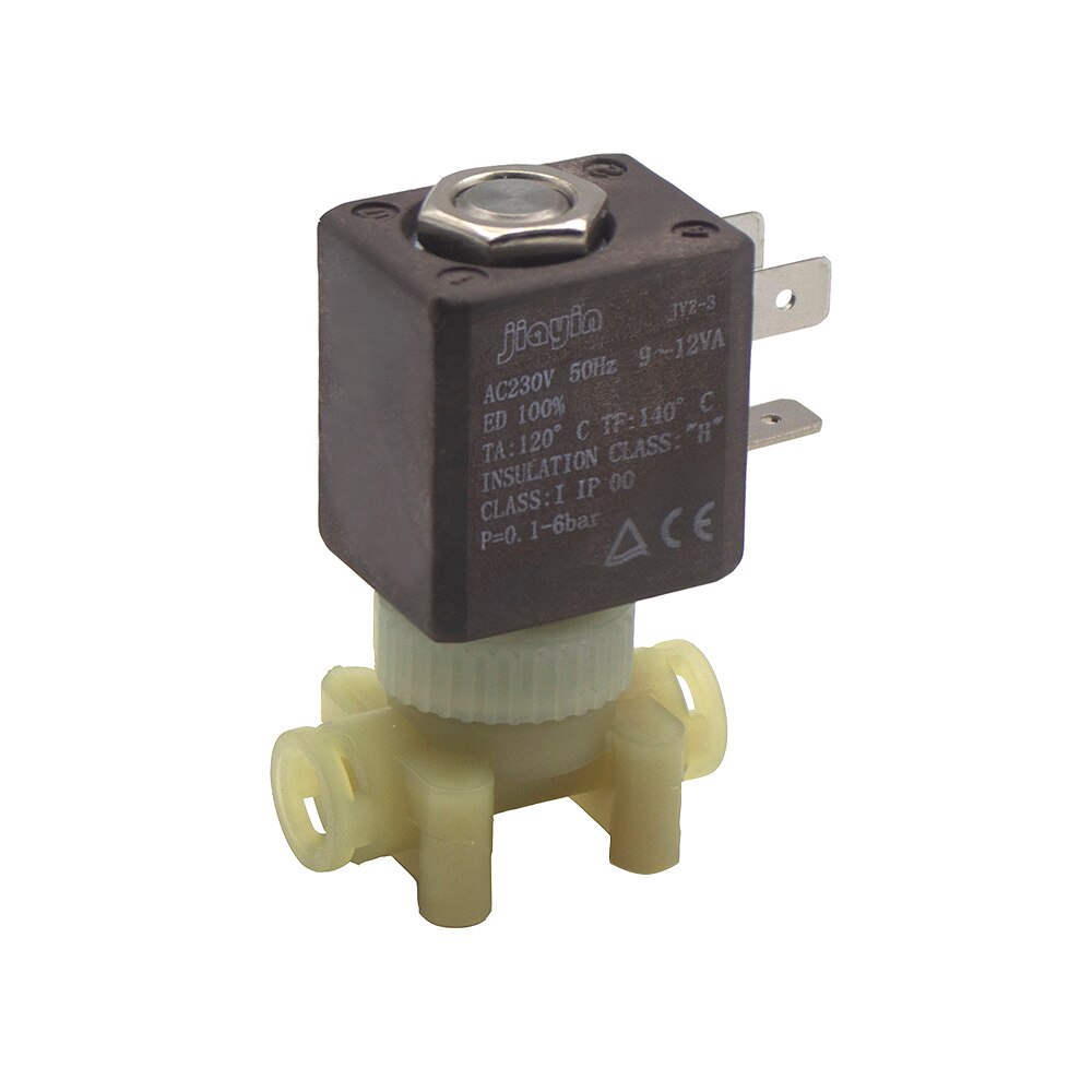 Jiayin JYZ-3 AC 230V 50HZ 6Bar Cannula 2/2 Way Plastic Normally Closed Water Solenoid Valve for Steam / Coffee Makers