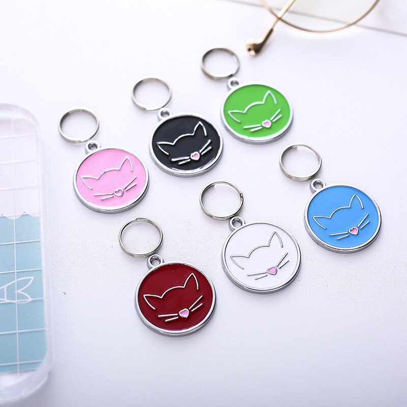 Étiquettes pour chiens, identification animaux domestiques | Nom chien, collier étiquette pendentif chat gravé, accessoires pour animaux de compagnie visage de chat