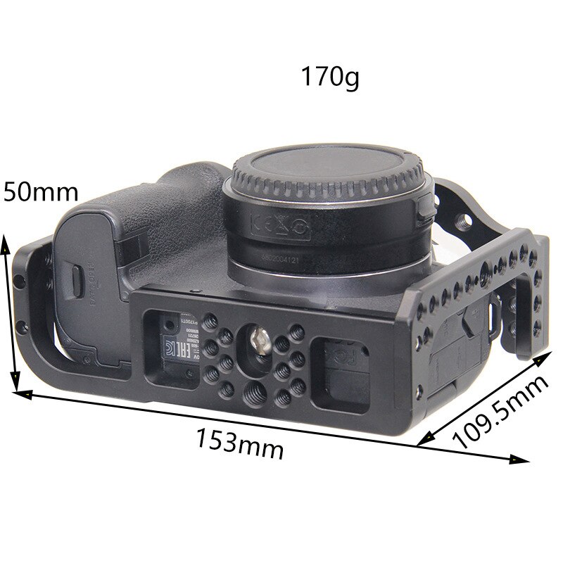 Camera Cage for Canon EOS R with Cold Shoe Mount Thread Holes for Magic Arm Microphone Attach