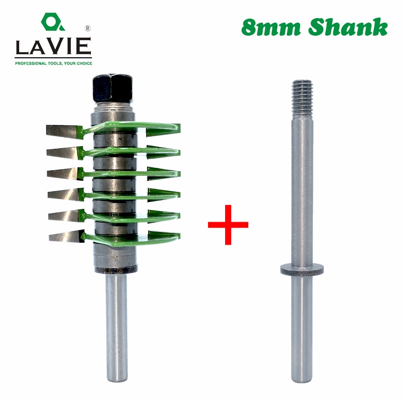 LAVIE 1pc 8mm Shank Brand 2 Teeth Adjustable Finger Joint Router Bit Tenon Cutter Industrial Grade for Wood Tool MC02036