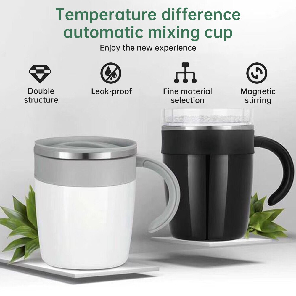 Vacuum Anti-scalding Coffee Cup Insulation Thermos Cup Automatic Stirring Magnetic Mug Stainless Steel Coffee Mixing Cup