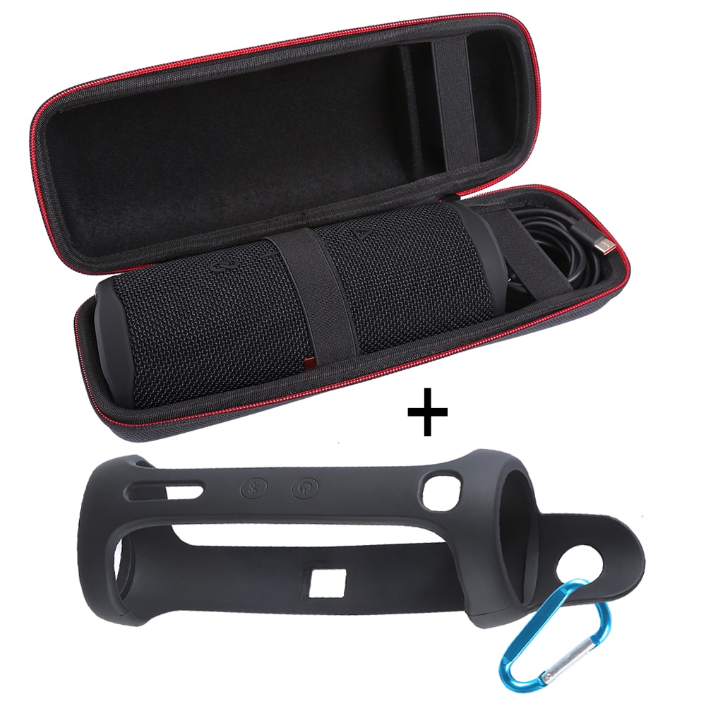 2 in 1 Harde EVA Zipper Carrying Opbergdoos Tas + Soft Silicone Case Cover Voor JBL Flip 5 Bluetooth kolom Voor JBL Flip5 Speaker