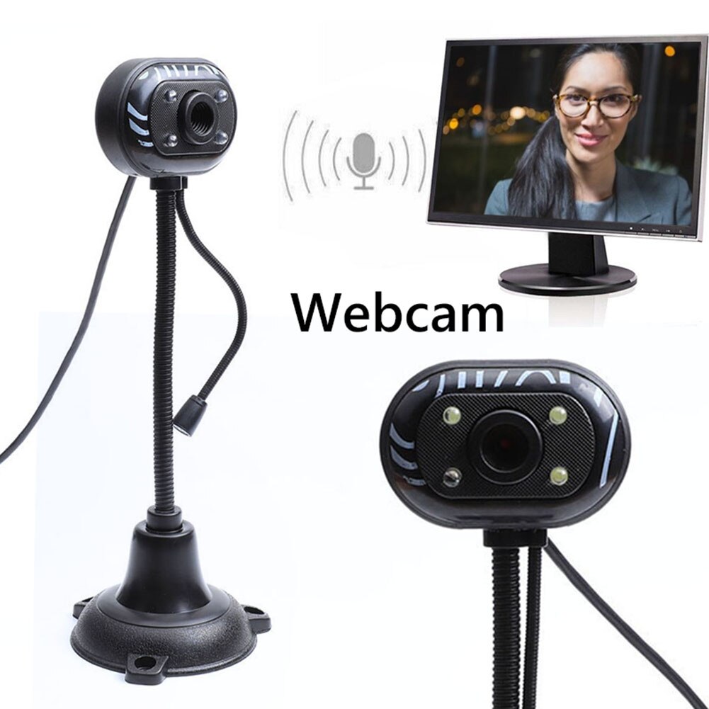 Justerbar computer hd webcam 720p hd video webcam mikrofon usb kamera med støjreduktion mikrofon hd led webkamera