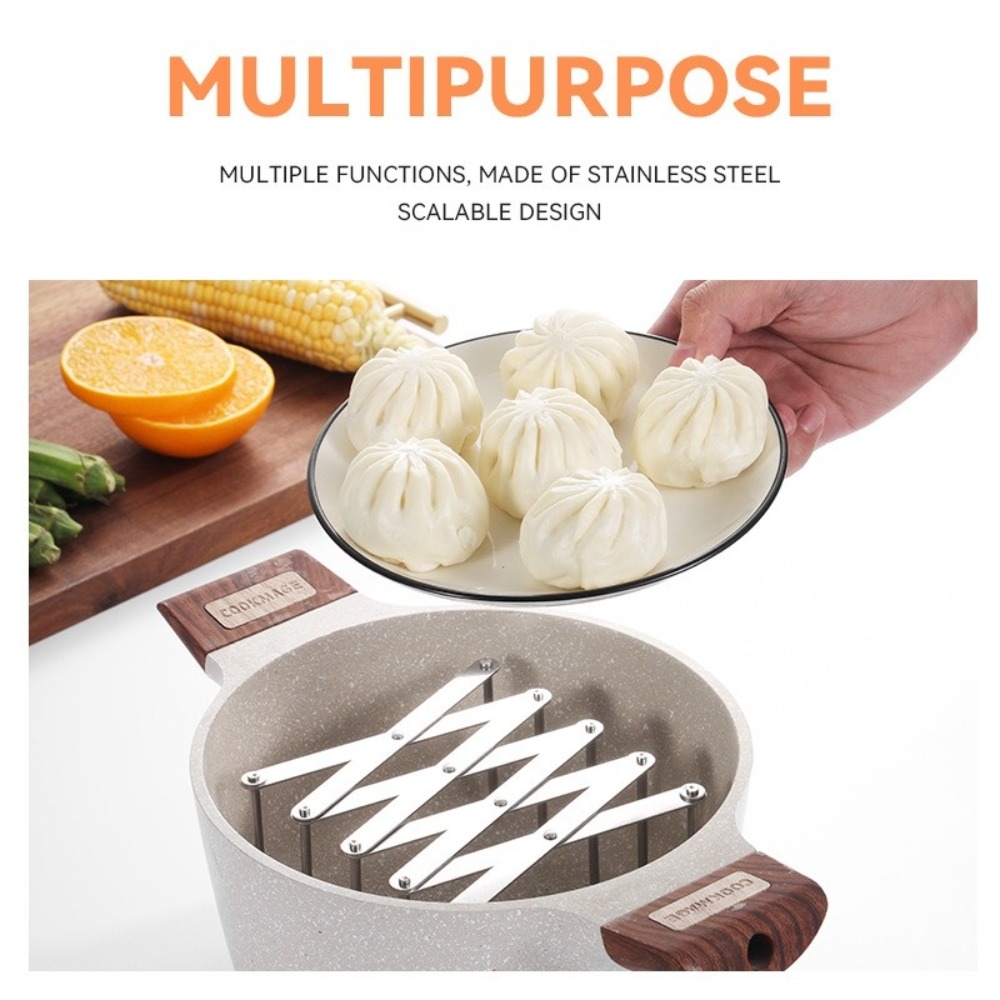 Pot Lid Rack Pan Lid Organizer Retractable Stainless Steel Dish Bowl Storage Holder Tableware Storage Shelf Kitchen Gadgets