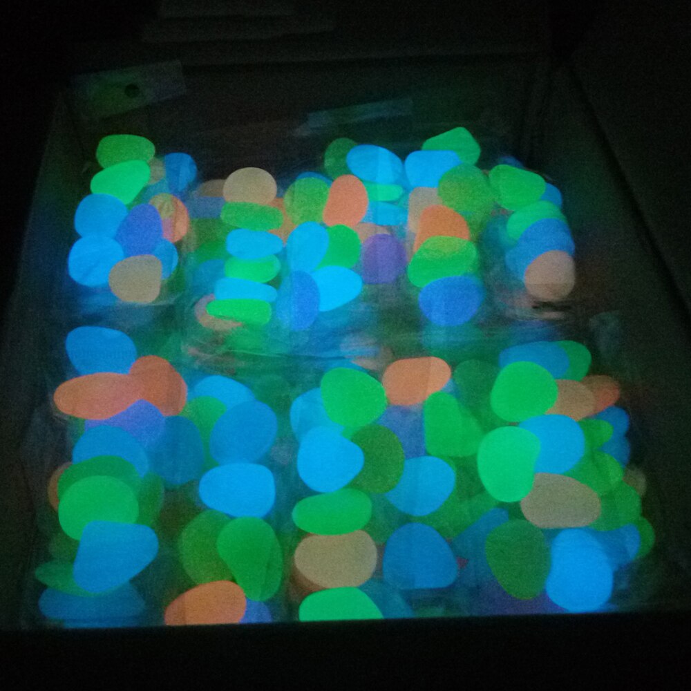 300Pcs Glow In The Dark Stenen Gloeiende Stenen Fluorescerende Heldere Pebbles Lichtgevende Stenen Voor Aquarium Tuin Decoratie