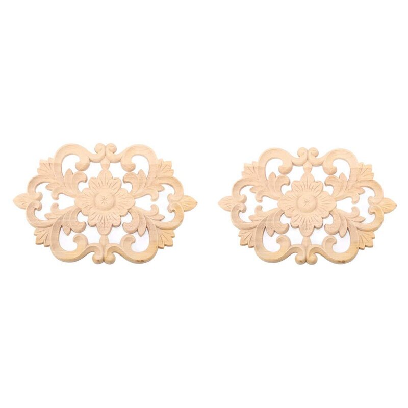 FRUHLING 8 stuks houten gesneden hoeken, houten ornamenten, houtsnijwerk, applicatie, onbehandelde houten appliqués voor meubels, deur, kasten, ramen