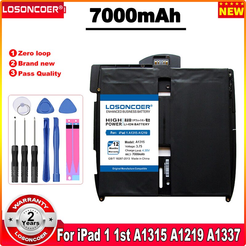 7000Mah 3.75V A1315 Batterij Voor Apple Ipad 1 1st Generatie A1315 A1219 A1337 616-0448 616-0478 969TA028H Serie Laptop Batterij