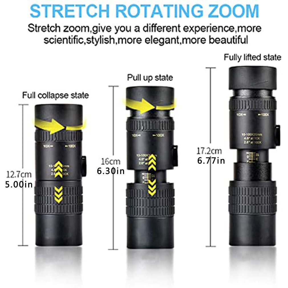 Monocular Telescope 10-300X40 High Magnification HD Zoom Mini Scope for Mobile Phone Photography