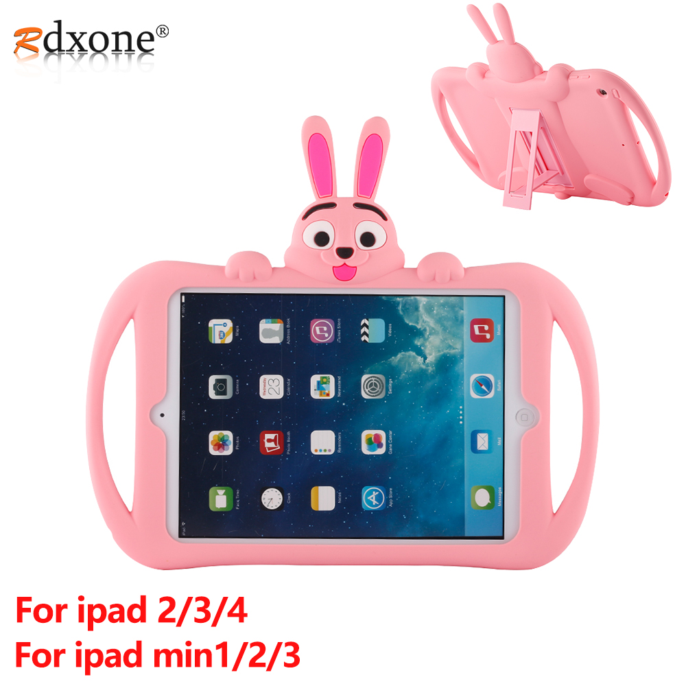 Voor IPad 2 3 4 Case Kids Shockproof Tablet Case voor Apple IPad mini 1 2 3 Case Cover Leuke cartoon Silicon Shell