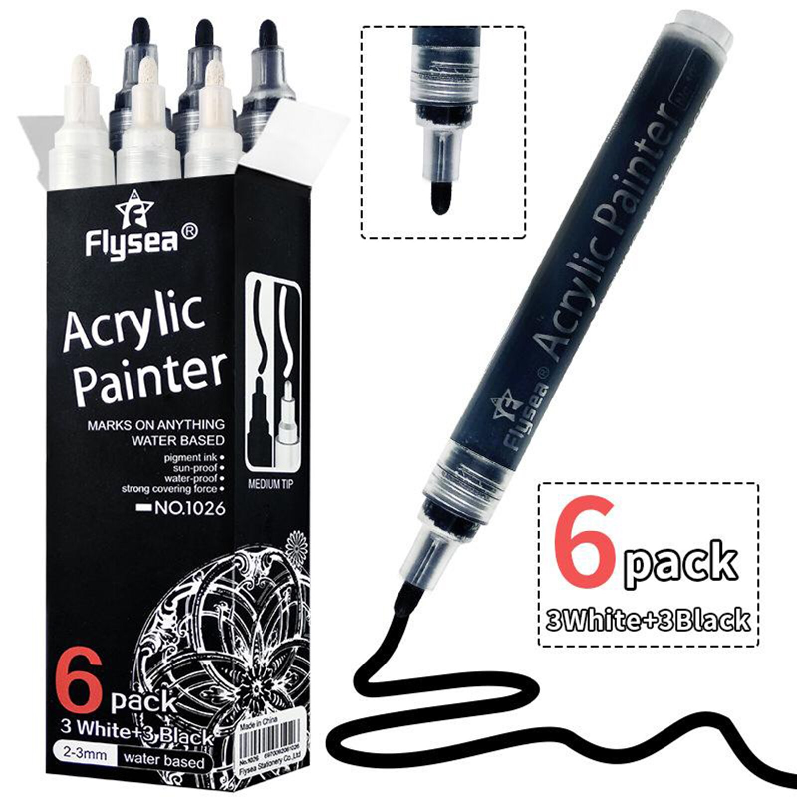 8pcs Writing Permanent Markers Pen for Ceramic Diary Graffiti Poster Card