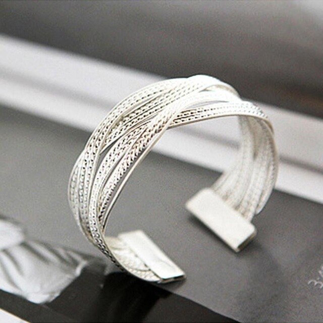 Frauen Draht Legierung Öffnen Armbinde & Armreif Runde Manschette Armbänder Verknüpfung Kette Armbinde Armreif Schmuck: 4