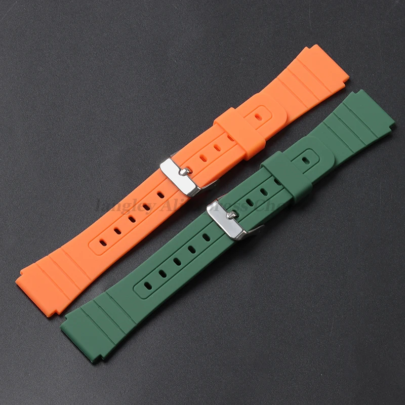 Siliconen Horlogeband voor Casio F-91W W-800H 18mm voor W800H SGW400 F84 F105/108 A158/168 AE1200/1300 heren Sport Rubberen Armbanden