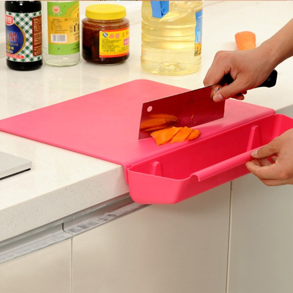 Chopping Board with Vegetables Storage Box Plastic Cutting Board Non -Slip Fruit Rubbing Panel for Home Kitchens Boards