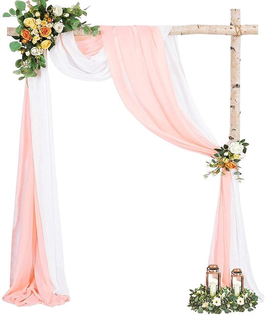 Bruiloft Boog Drapping Stof 27.5Inch X 236Inch Chiffon Stof Gordijn Gordijnen Ceremonie Receptie Swag: 5