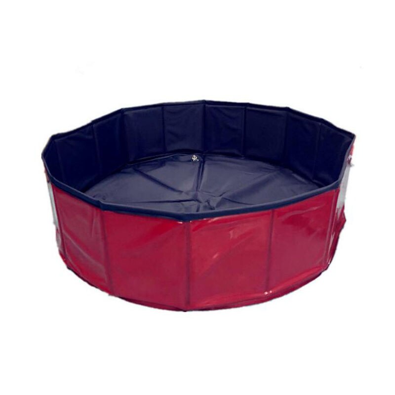 Husdjur pool pvc hopfällbar katt hund bad pool bärbar hund dusch pool utomhus inomhus badkar simhus för yorkshire terrier: Röd 80 x 20cm