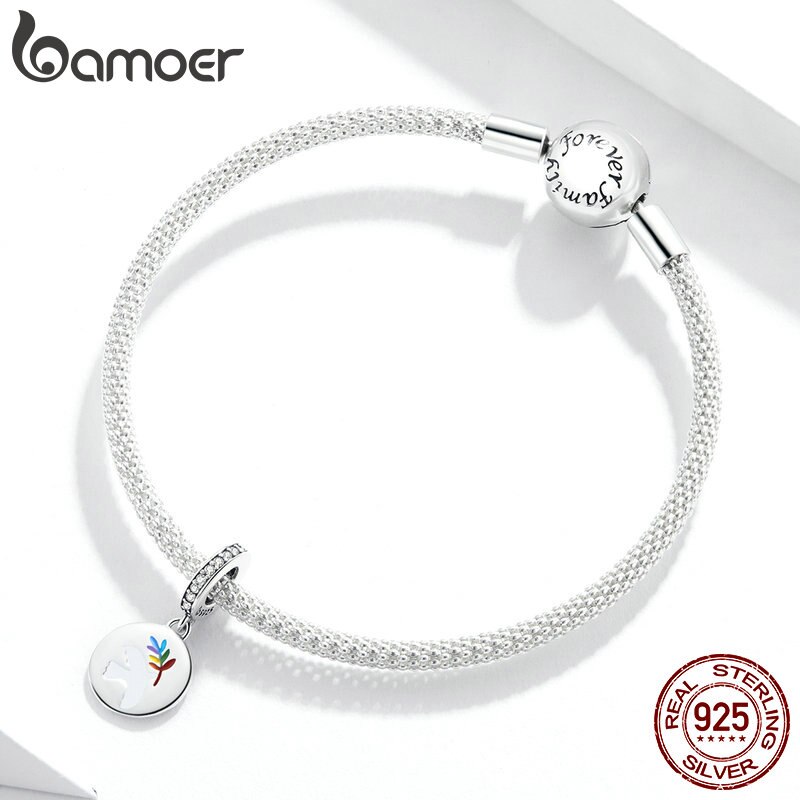 Bamoer Autentico 925 Gioielli in Argento sterlina tariffa la ritmo Colomba Fascino per Originale Argento Borda il Braccialetto & Braccialetto FAI DA TE BSC366