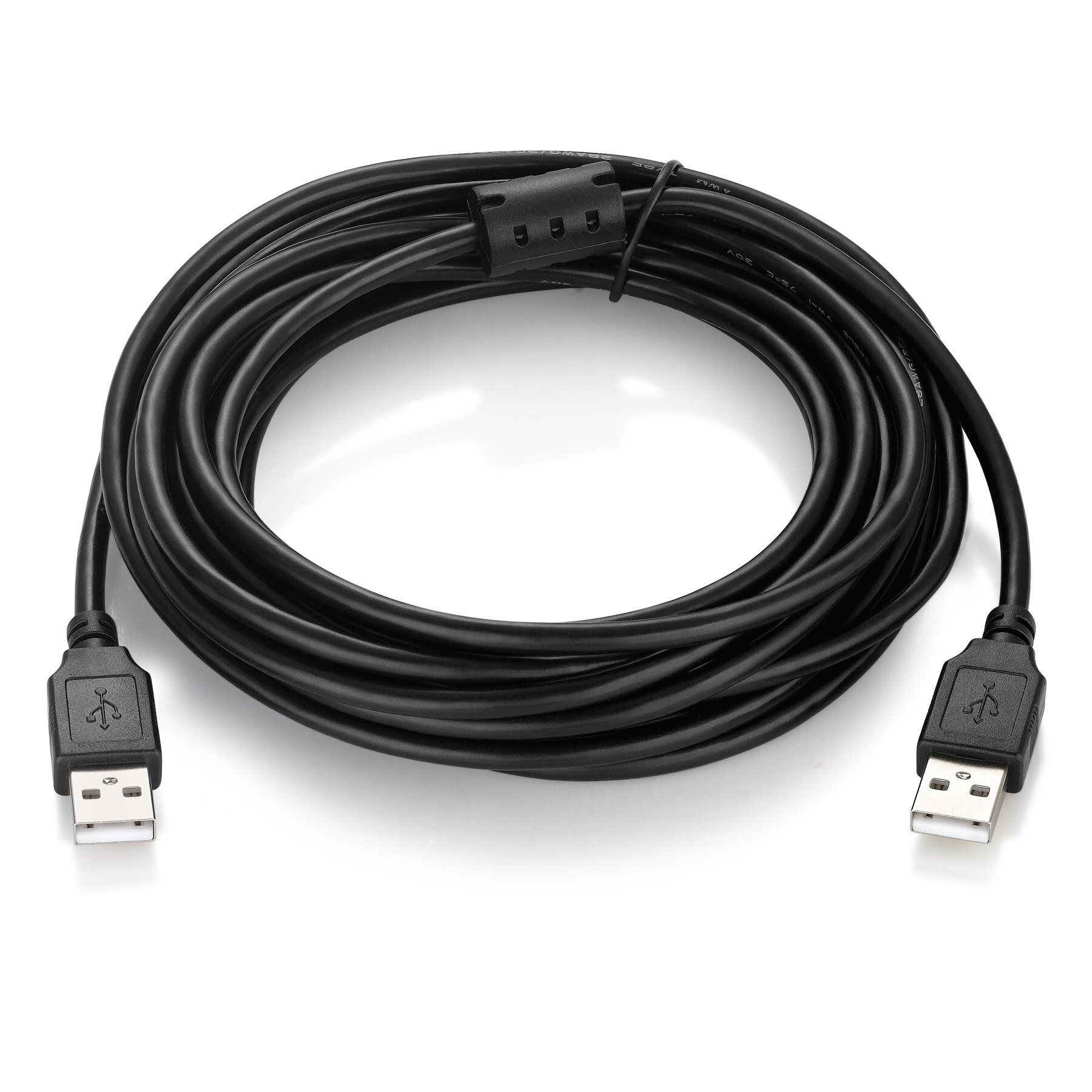Bochara USB 2.0 Typ A Stecker auf Typ A Stecker Kabel Folie + Geflochtene (innen) + PVC Abschirmung 30cm 50cm 1m 1,5 m 1,8 m 3m 5m Schwarz