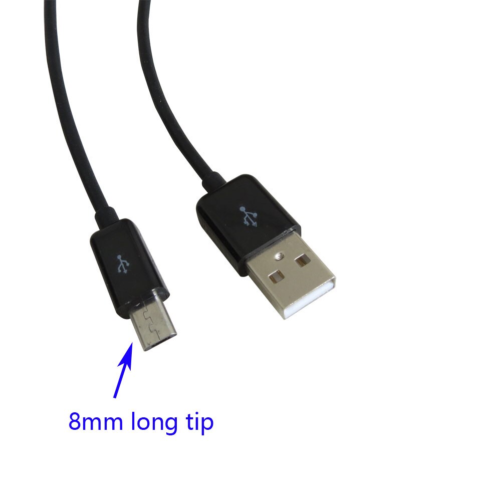 8Mm Extra Lange Tip Micro Usb Data Cable Android Usb Kabel