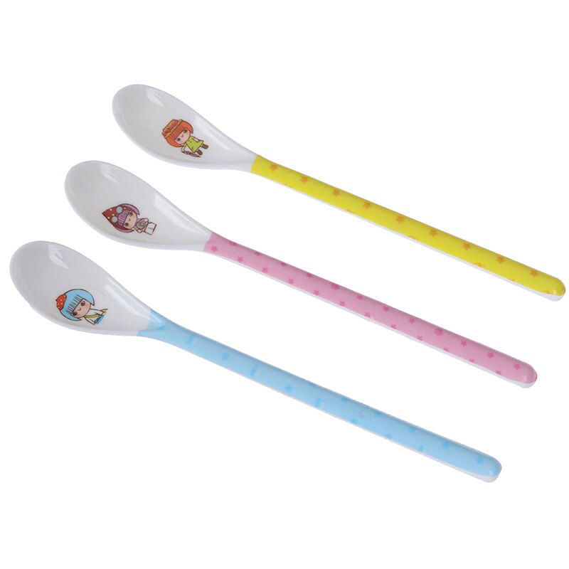 Baby Spoon Feeding Training Kids Infant Toddler Scoop Cutlery Tableware Food Bend Head Curved Utensils Children Learning Supplie