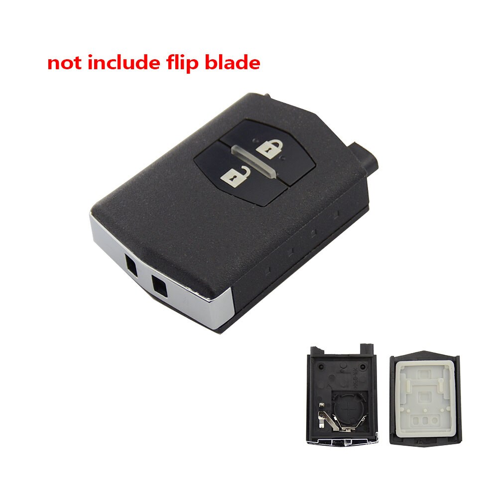 OkeyTech 2 Button Flip Folding Remote Car Key Shell Replacement Cover Case Fob with Battery Holder For Mazda 3 5 6 M6 RX8 MX5: big case