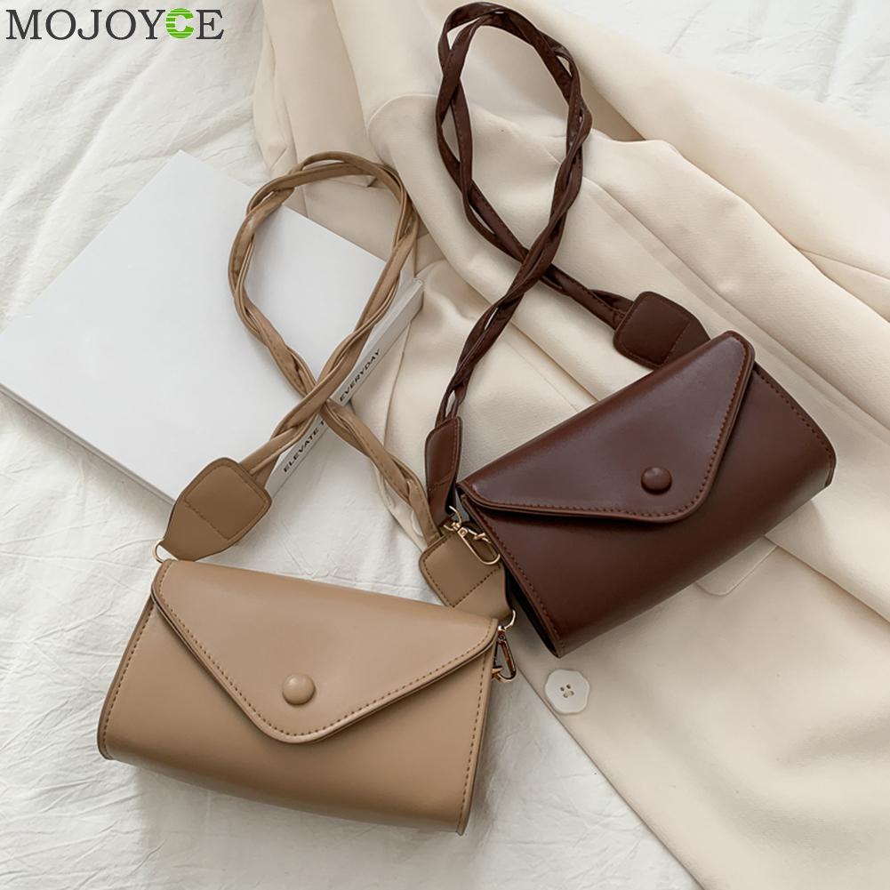couleur unie femmes épaule sacs à main décontracté tissé ceinture petits fourre-tout sac à main femme en cuir PU voyage quotidien sacs à bandoulière
