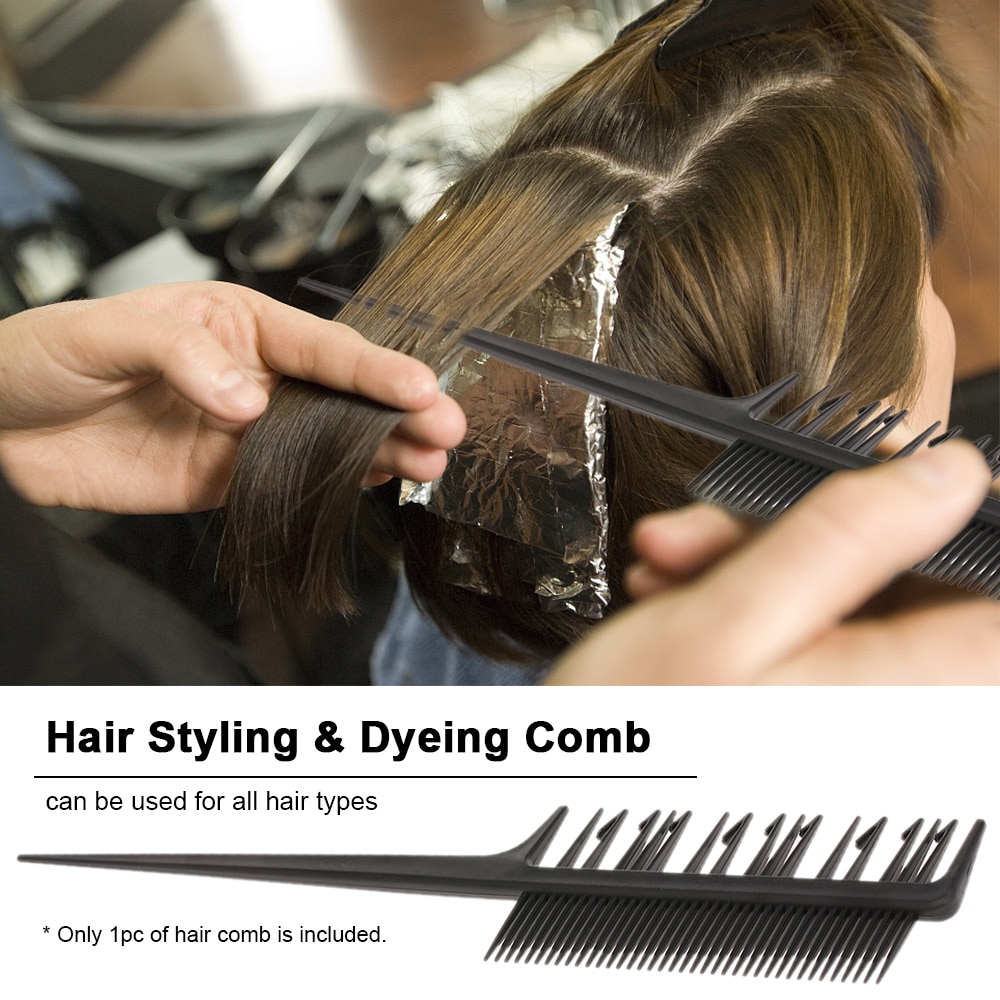 Hair Styling Coloring Dyeing Comb Salon Tool Sectioning Highlighting Weaving Cutting Comb for Hairdressing