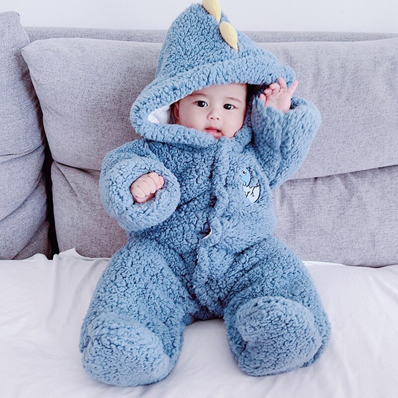 Katoenen Pasgeboren Baby Kleding Winter Meisjes Sneeuw Wear Jumpsuit Fleece Jongen Romper Bodysuit Kids Bovenkleding 0-12M