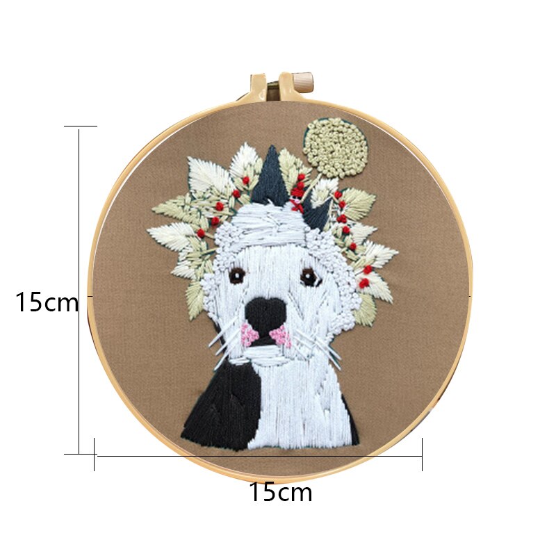 Tecknade hundar mönster diy broderi material paket korsstygssatser 3d broderverktyg nybörjare bordado dekor målningar
