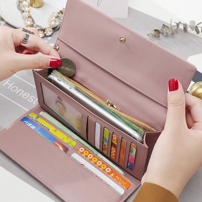 sales fresh ladies multi-functional women clutch purse student wallet with pendant