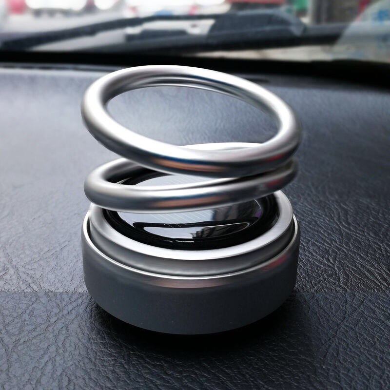Hembil aromaterapi dubbelring fjädring surround bilfräschare luftrenare silver