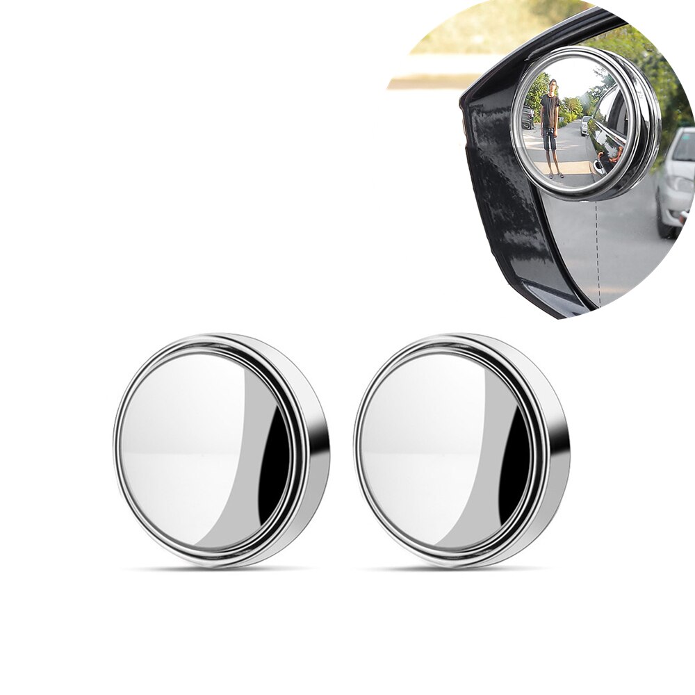 2 Stuks Hd Glas Auto Dodehoekspiegel Auto Motorfiets 360 ° Verstelbare Groothoek Achteruitkijkspiegels Extra Ronde