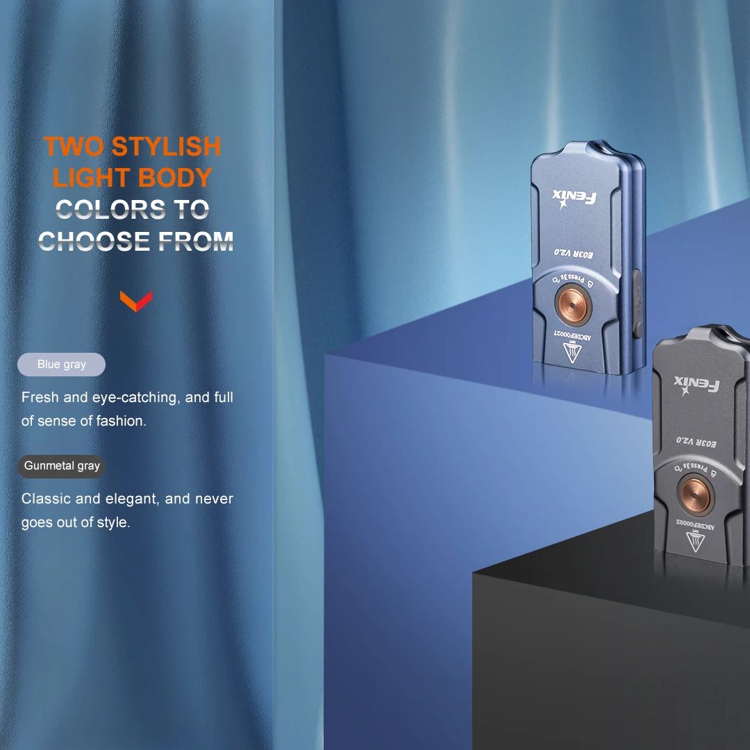 Fenix  e03r v2.0 taschenlampe, schlüsselanhänger-taschenlampe, wiederaufladbar,  (500 lumen)