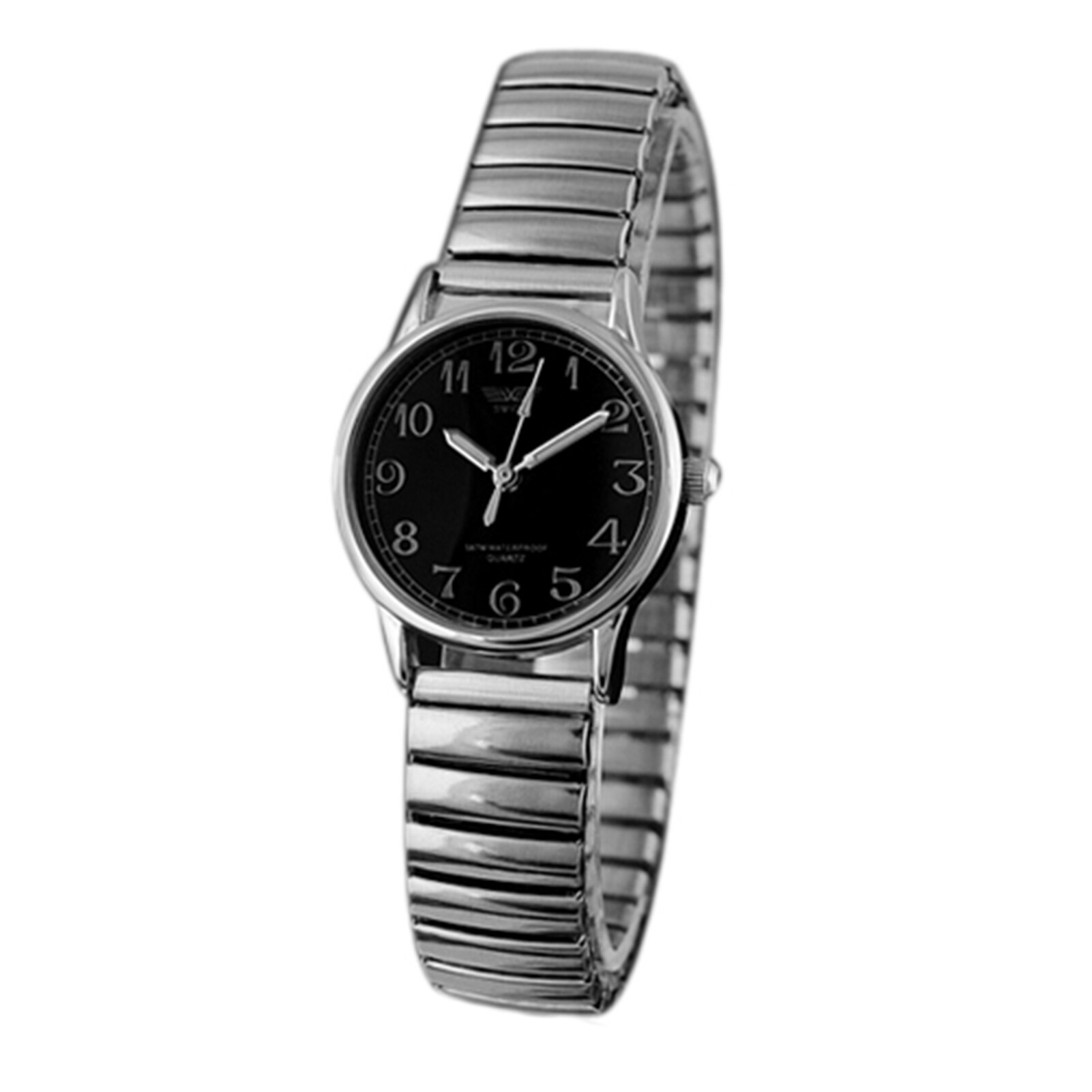 Reloj de pulsera analógico de cuarzo para hombre o mujer, cronógrafo de aleación elástica, de , 1 ud.: 1pc Black Women