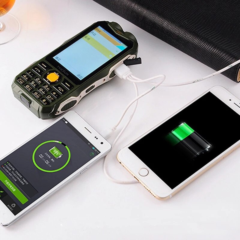 Tkexun  q8 mobiele telefoon, grote batterij, powerbank, supper, dubbele zaklamp, 3.5 inch touchscreen, dual sim mobiele telefoon