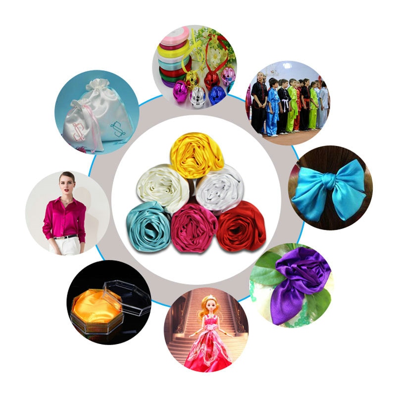 Tecido – tissu en Satin Polyester chinois, longueur 1 mètre largeur 1.45 mètre, bon marché pour mariage bricolage, bleu rose rouge or violet
