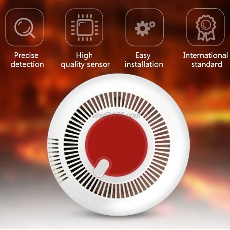 Independent Smoke Fire Alarm Home Security Wireless Smoke Detector Alarm