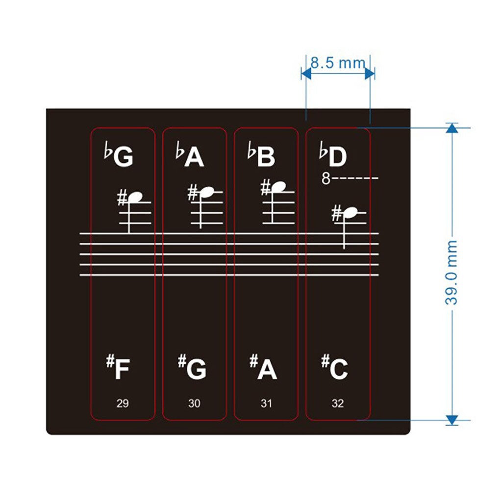 Universal Piano Stickers Learner Stickers Music Piano88/61/54/49Key Note Keyboard Decals Piano Decoration Stickers