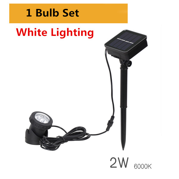 Rgb Solar Led Onderwater Verlichting Waterdichte Vijver Water Tuin Aquarium Spotlight Landschap Lamp Led Gazon Verlichting: 1bulb White set