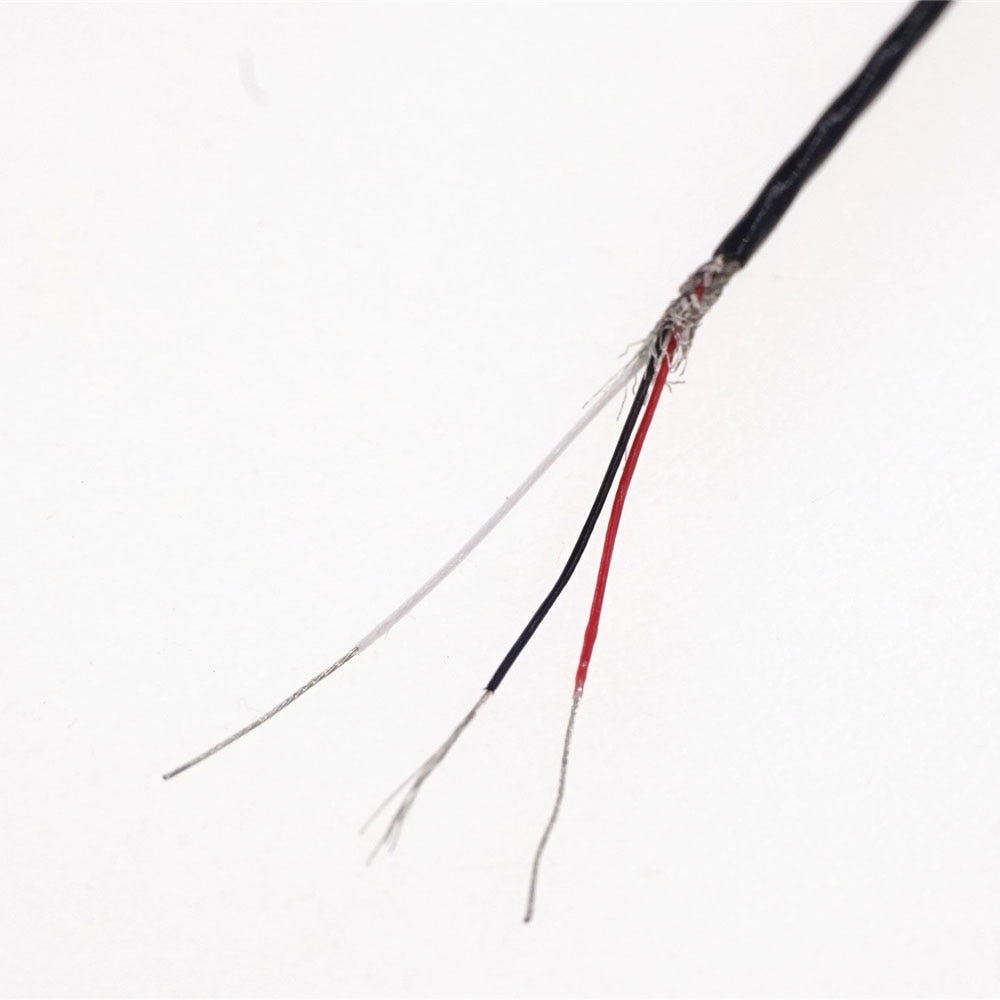 2 meters Superfine 3 Cores Braid Shield Cable Micro cable 34 AWG OD 1.2mm Tinned Copper Wire 3 Conductors one Layer Shielded