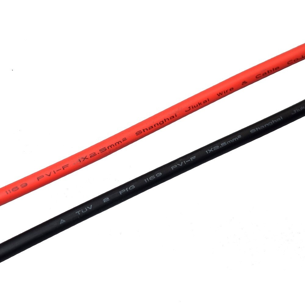 1m/2m/3m/4m/5m 2.5mm/14AWG Black Solar Connector Cable wire for solar panel module TUV Approval Power PV Cable Lots