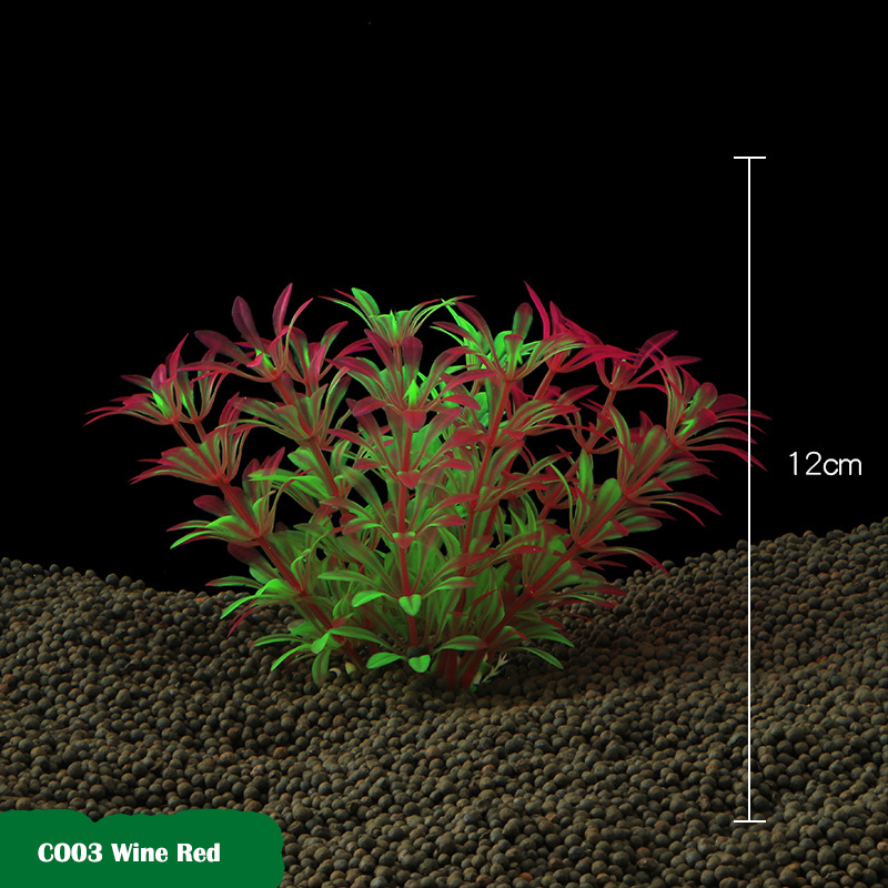 Z tworzywa sztucznego symulacja rośliny wodne ozdoby dekoracja akwarium akcesoria akwarium krajobrazu 1 sztuk: CO03 wino czerwony