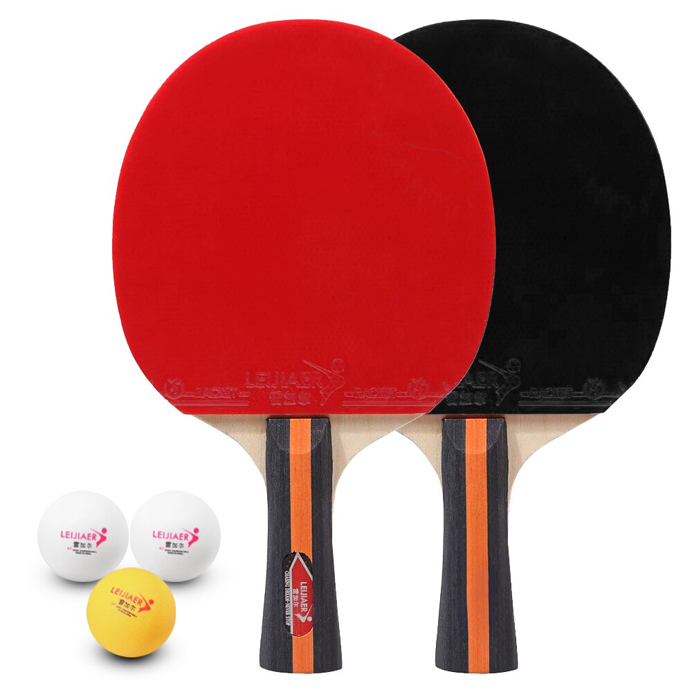 2Pcs/Lot Table Tennis Bat Racket Ping Pong Paddle Racket Set Double Face Pimples In Long Handle With Bag 3 Balls
