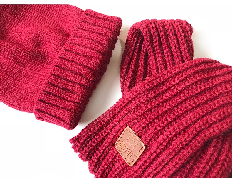 2 stk babyhatter skjerf sett strikket vinterstjerne beanie bomull varm pompon caps barn myke hatter barn jenter gutter