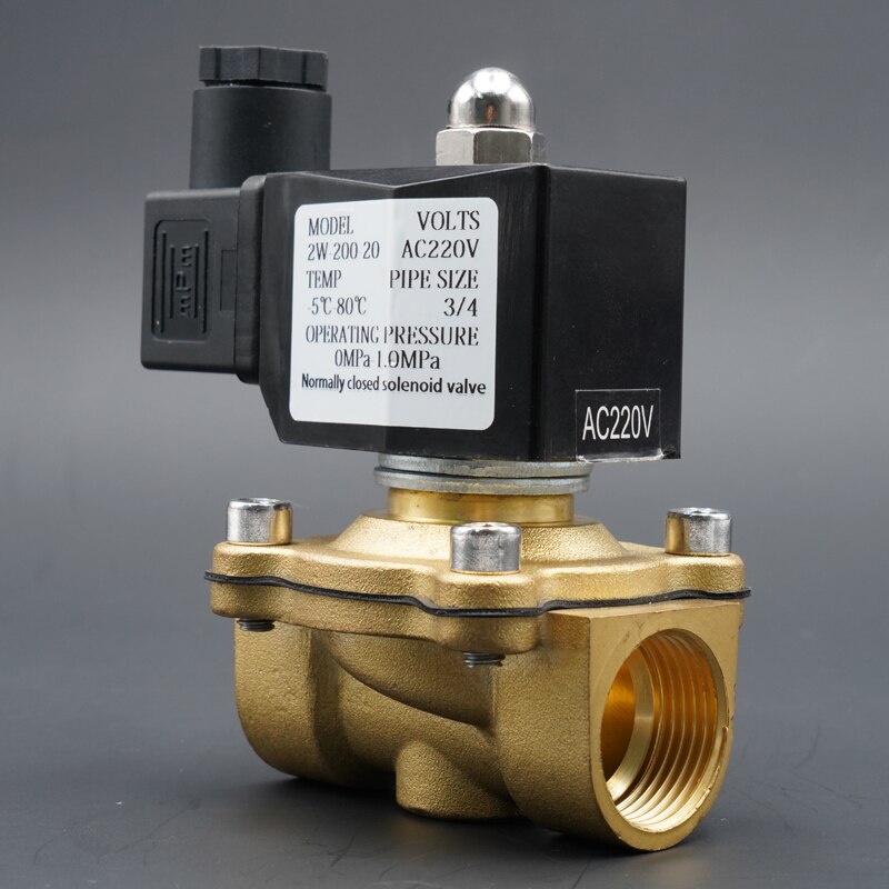 Magnetventil vattenventil stänger normalt mässingsventiler 220 v 12 v 24v luft vatten gas membranventil 1/4 &quot; 3/8 &quot; 1/2 &quot; 3/4 &quot; 1 &quot; 2 &quot;