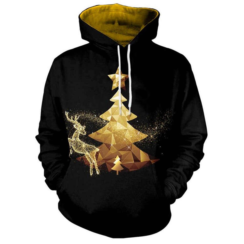 Christmas Reindeer Hoodie Women - Dream Couple Top - Casual Wear - Flexible Fit: M / Black