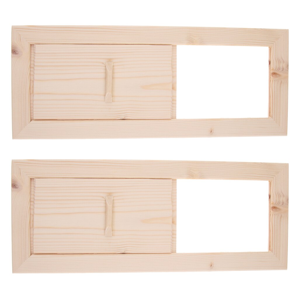 2 Pack Multi-Functional Cedar Gable Vent, Ventilation Louvers Cedar Sauna Grille Sauna Accessories - 33x13cm