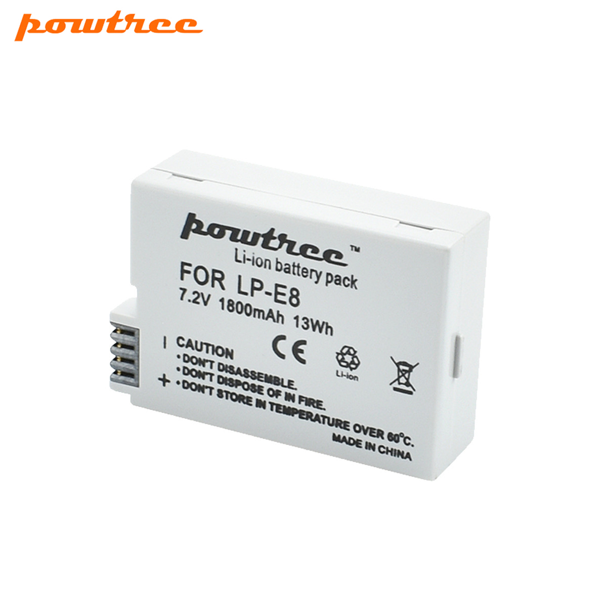 Powtree-batería para Canon LP-E8 LP E8 LPE8 DSLR, batería para cámara Digital + cargador de repuesto EOS 600D 650D 550D 700D T4i T5i Rebel: 1BATTERY