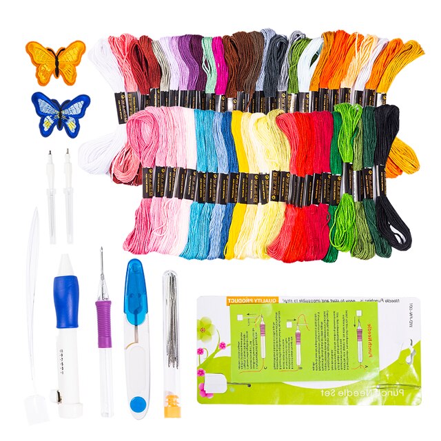 Magic Embroidery Pen Punch Needle Kit Craft Embroidery Threads Cross Stitch DIY Knitting Sewing Accessory Tools Hoop Handmade: CXTZ-AC177