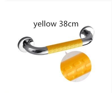 Stainless Steel Bathroom Safety Grab Bar Bathroom Shower Toilet Safety Handrail Elderly Wall Handrail Grip Handle: yellow 38cm